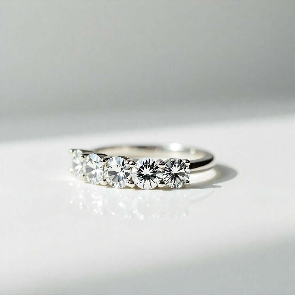 Original Moissanite Diamond Ring 1.5 CT 925 Sterling Silver White Gold Plated.