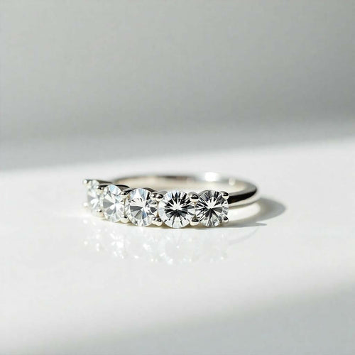 Original Moissanite Diamond Ring 1.5 CT 925 Sterling Silver White Gold Plated.